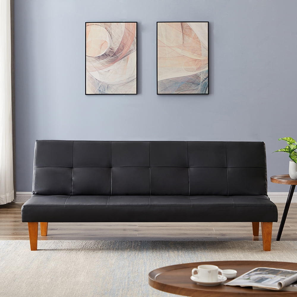 Kepooman Home PU Leather Convertible Folding Loveseat for Living Room, 68.11" * 29.53" * 27.95", Black Kepooman Home PU Leather Convertible Folding Loveseat for Living Room, 68.11" * 29.53" * 27.95", Black