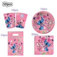 thumbnail image 1 of Disney-decoración de fiesta de cumpleaños de Lilo & Stitch, juego de vajilla desechable rosa, suministros de fondo de decoración de globos, 1 of 4
