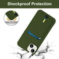 thumbnail image 5 of for iPhone 15 Plus Case with Card Holder Cover Microfiber Inner Lining [Holds 2 Cards] Slim Soft TPU Shockproof Protective Wallet Phone Case for iPhone 15 Plus (Light Green), 5 of 10