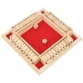 Wooden Shut the Box Dice Game 4 Sided 10 Numbers Board Tabletop Pub