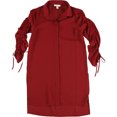 thumbnail image 1 of bar III Blusa tipo túnica fruncida para mujer, rojo, pequeña, 1 of 2