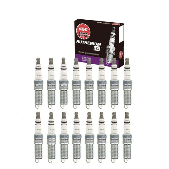 16 pc NGK Ruthenium HX Spark Plugs compatible with Ford F-350 Super Duty 6.2L V8 2011-2021