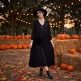 thumbnail image 4 of Halloween Witch Hat for Women Wide Foldable Knit Halloween Party Knitted Wool Hats for Cosplay Witch Costume, 4 of 6