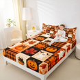 thumbnail image 2 of Manfei Fall Maples Leaf Pumpkin Fitted Sheet Full,Kawaii Halloween Ghost Bed Set,3pcs,1 Fitted Sheet and 2 Pillowcases, 2 of 6