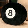 thumbnail image 2 of BESTSKY Soft and Fluffy Billiards Plush Pillow - Black Color No. 8 Ball Plushies Hip Protective Stuffed Seat Cushion for Sofa,Bedroom Decor,and Home Decoration, 2 of 7
