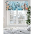 thumbnail image 5 of Crab Valances for Windows Coral Starfish Ocean Coastal Valance Rod Pocket Light Filtering Short Window Treatments Curtains for Kitchen Bathroom Living Room Bedroom, 1 Panel, 42 x 18 Inch, 5 of 7