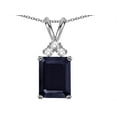 thumbnail image 2 of Star K � Emerald Cut 10x8 mm Genuine Black Sapphire Pendant Necklace, 2 of 9