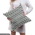 thumbnail image 5 of Ambesonne Chevron Fabric by the Yard Upholstery, Gradient Greyscale Zigzag, 3 Yards, Pearl Grey, 5 of 5