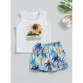 thumbnail image 2 of Bagilaanoe 2pcs Toddler Baby Boy Short Pants Set Sleeveless Letter Print Tank Tops + Shorts 12M 18M 24M 3T 4T 5T Kids Casual Summer Outfits, 2 of 8