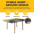 thumbnail image 4 of Happy Easter Rabbits Table Cloths for 6 Foot Rectangle Tables, Spring Daisy Navy Silhouette Yellow Patio Waterproof Elastic Fitted Tablecloths, Washable Rectangular Table Cover for Camping, 4 of 8