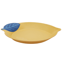 Mainstays by Becky G. & Alejandra Bamboo Melamine Figural Lemon Serve Platter, Blue Leaf
