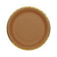 thumbnail image 5 of Balsa Circle 25 Natural 8" Round Disposable Dinner Salad Paper Plates Gold Lined Trim Party Decorations, 5 of 8