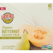 Earth's Best Organic Stage 2 Baby Food, Butternut Squash Pear, 4 oz Pouches (6 Pack)