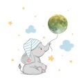 thumbnail image 5 of New Cartoon Elephant Moon Star Creative Fluorescent Wall Stickers Decorative Stickers Wall Stickers Wall Plug Sticker, 5 of 5