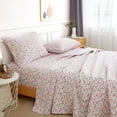 thumbnail image 2 of King Size Bed Sheets Set PC Soft Cooling Thread Count Microfiber Printed Sheet Deep Pocket Breathes Better Machine Washable Tropical Palm Tree Fronds Patterned Double, 2 of 8