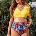 thumbnail image 2 of Traje de baño de cintura alta para mujer Traje de baño con estampado sexy de color en contraste para mujeres embarazadas Fridja nalpqowj61010, 2 of 6