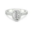 thumbnail image 3 of IGI Certified 4 Carat Oval Shape Lab Grown Diamond Engagement Ring | 14K White Gold | Around the Globe Halo Diamond Ring | FG-VS1-VS2 Quality Friendly Diamonds, 3 of 6