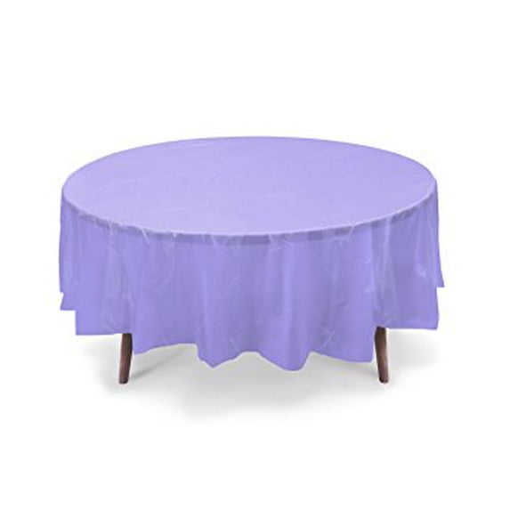 Set of 6 Round Plastic Table Covers for Birthdays, Parties, Picnics, or any fun event (84 Inches - Gold)