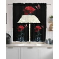 thumbnail image 2 of Red Roses Kitchen Curtains Sets 24 Inch Length with Valance, Modern Art Splash Flowers Butterfly Swag Valances and Tiers Curtain Set Drapes Swag Curtains for Living Room, Bathroom, Bedroom, Cafe, 2 of 6
