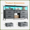 thumbnail image 3 of Wide Dresser with 5 Drawers for 50" TV Stand with Power Outlets & LED Lights & Entertainment Center,Dressers for Bedroom with Shelves for Living Room, Sturdy Metal Frame, Grey, 3 of 14