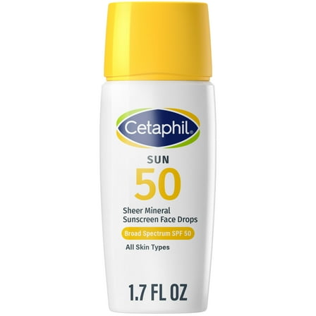 Cetaphil Sheer Mineral Sensitive Sunscreen Liquid for Face, SPF 50, 1.7 oz