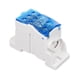 thumbnail image 1 of Caja de conexiones modular UKK125A para riel DIN - 1 entrada y 6 salidas, color blanco/azul, material ignífugo PA Nylon V0, soporta hasta 125A y 690V, ideal para cuadros eléctricos. Incluye tornillos, 1 of 6