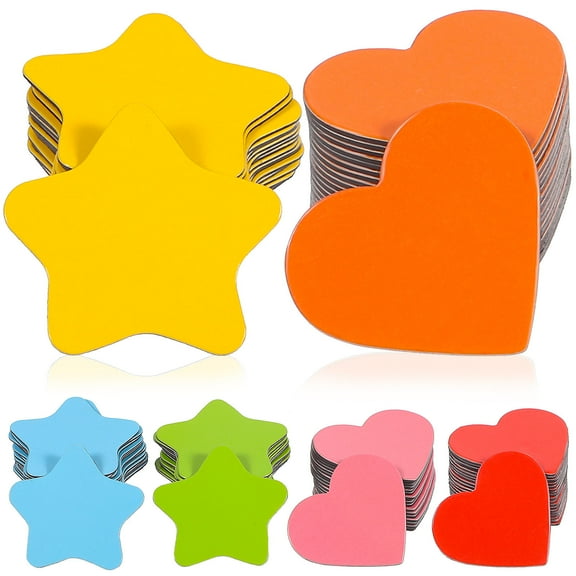 Raindrops Heart and Star Decorative Magnets Assorted Colors, 6-Pack for Home, Office, and Fridge Organization