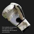 thumbnail image 4 of Guantes de boxeo profesionales Sonducket de cuero PU para entrenamiento de Kickboxing Karate 8 onzas blanco, 4 of 6