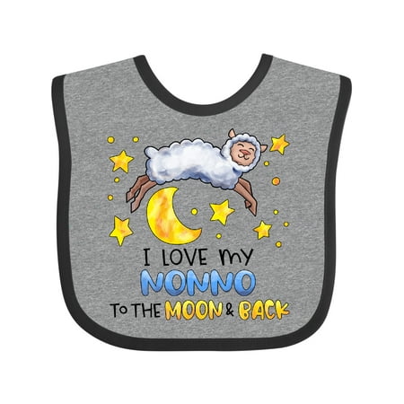 

Inktastic I Love My Nonno to the Moon and Back Cute Sheep Gift Baby Boy or Baby Girl Bib