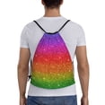 thumbnail image 2 of Kdxio Rainbow Glitter Print Drawstring Backpack Bag,Waterproof Draw String Back Sack, Gym Drawstring Bags Swim Bag For Unisex, 2 of 9