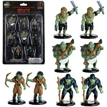 8 Painted Fantasy Orc Mini Figures- All Unique Designs- 1" Hex-Sized Compatible with DND Dungeons and Dragons & Pathfinder and All RPG Tabletop Games