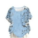 thumbnail image 1 of Vestidos Casuales Para Mujer, Blusas De Mujer De Moda Blusa de lino informal con botones y manga corta estampada para mujer, 1 of 4