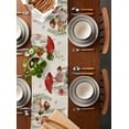 thumbnail image 2 of Table Runner Dresser Scarves 60 Inch Long, Rustic Farm Mushroom and Leaves Linen Dining Table Runners Butterfly on Vintage Linen Texture Tabletop Scarf for Wedding Holiday Party Kitchen, 2 of 7