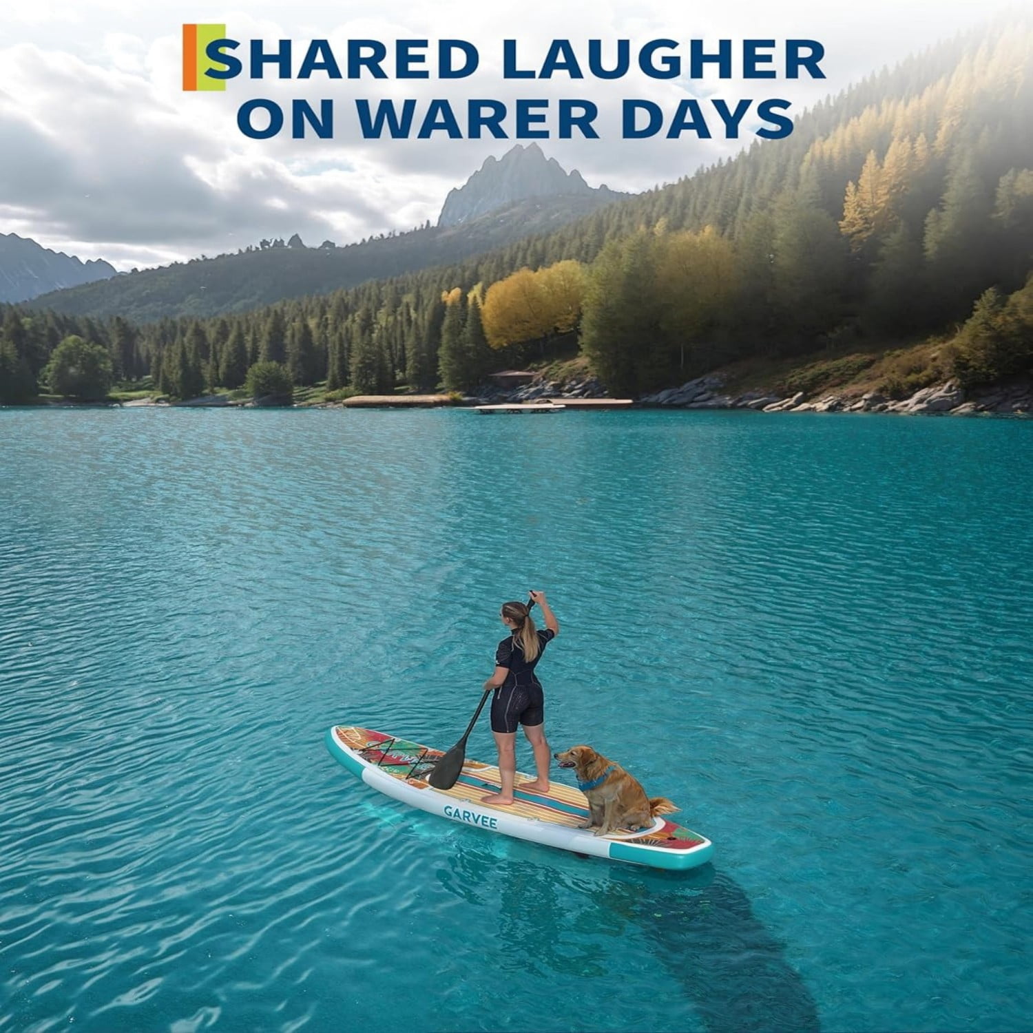 Inflatable Paddle Board, 10.6ft/11ft Inflatable Stand Up Paddle Board with Premium Accessories, Non-Slip EVA Deck, Ultra-Light Carry Bag, Pump, SUP Board for Adult