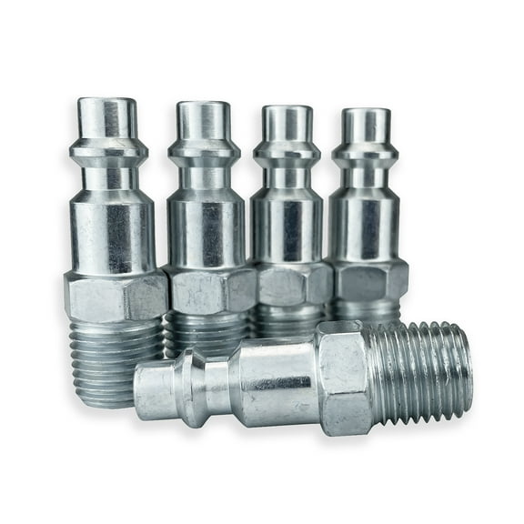 5 Rema Industrial Style 1/4 in NPT Male Coupler Nipples for Shop Air Hose Tools
