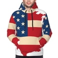 thumbnail image 2 of Bingfone American Flag Map Men's Drawstring Hoodie Long Sleeve Pocket Sweatshirts-X-Large, 2 of 6