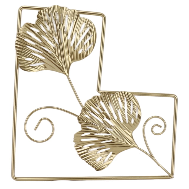 Decoración de pared de metal Jadeshay hojas doradas hierro