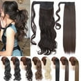 thumbnail image 3 of Benehair Clip in Ponytail Hair Extensions Pocket wrap around Long Thick Hairpiece as Human 22" Straight Dark Brown, 3 of 10