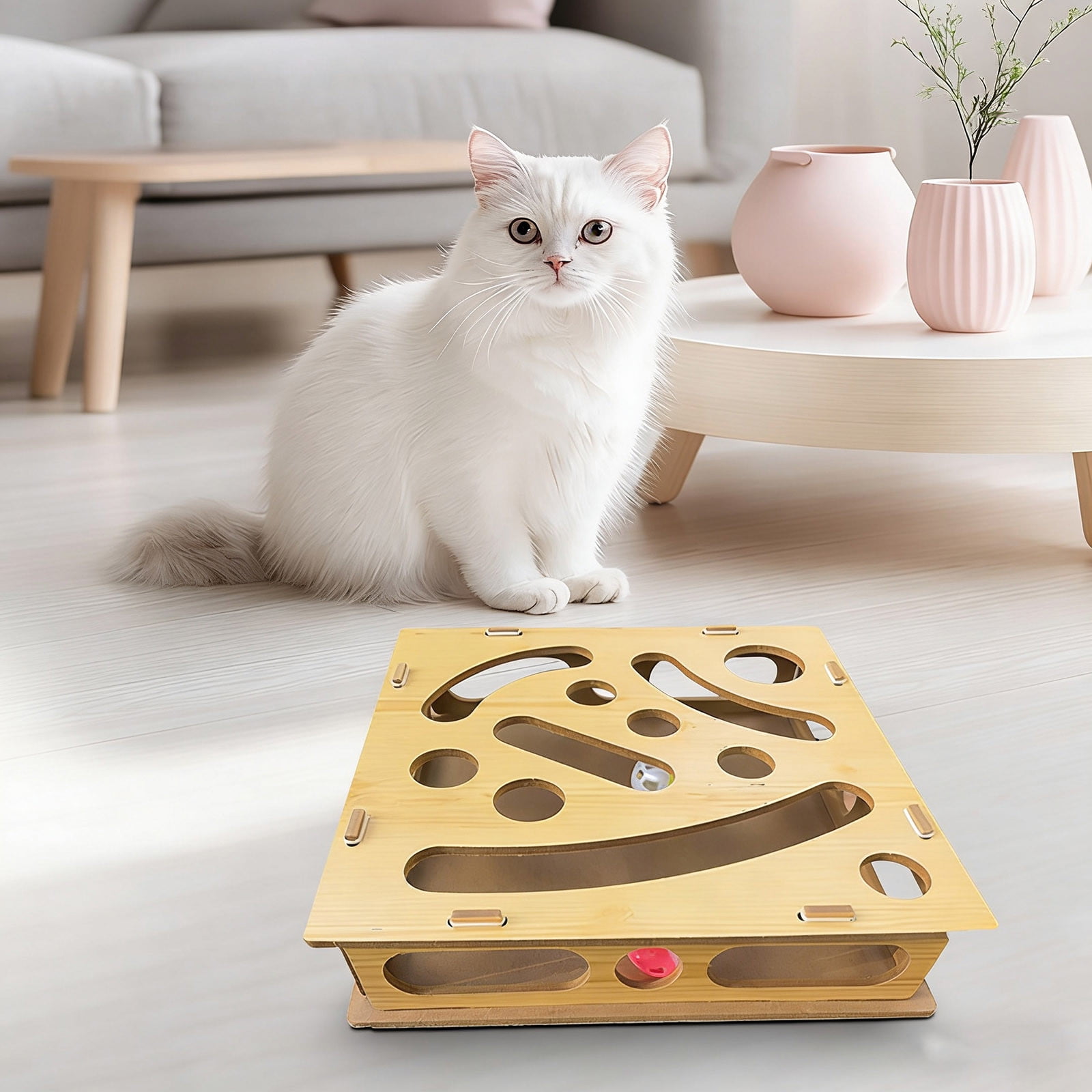 JGJJUGN Interactive Pet Digging Puzzle Box for Cats and Small Dogs | Indoor Digging Game with Random Color Balls | Mental Stimulation & Exercise Toy | Safe & Easy to Clean