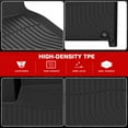 thumbnail image 4 of Ikon Motorsports Floor Mats Compatible With 2022-2025 Tesla Model X 6 Seats, 3D Molded Custom Carpets 1st 2nd Row Front Rear Protection 4PC Pad Black TPE Thermo Plastic Elastomer All Weather Liner, 4 of 9