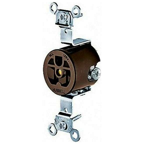 Hubbell Wiring Device-Kellems Receptacle,Brown,15 A,2P3W,Side,1PK HBL5251