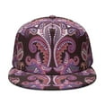 thumbnail image 2 of Unisex Bohemian Paisley Snapback Hat - Vintage Ethnic Floral Flat Brim Cap Adjustable Streetwear Hip Hop Baseball Hat, 2 of 6