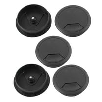 Unique Bargains 5pcs Office PC Computer Desk 50mm Diameter Grommet Cable Hole Cover Black
