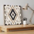thumbnail image 4 of Ships Next Day Canvas Wall Art 8"x8", Boho Black Brown Wood Framed Canvas Print Painting, Retro Geometric Southwestern Ethnic Ready to Hang Small Picture Wall Decor for Home Bathroom Nursery Kitchen, 4 of 9