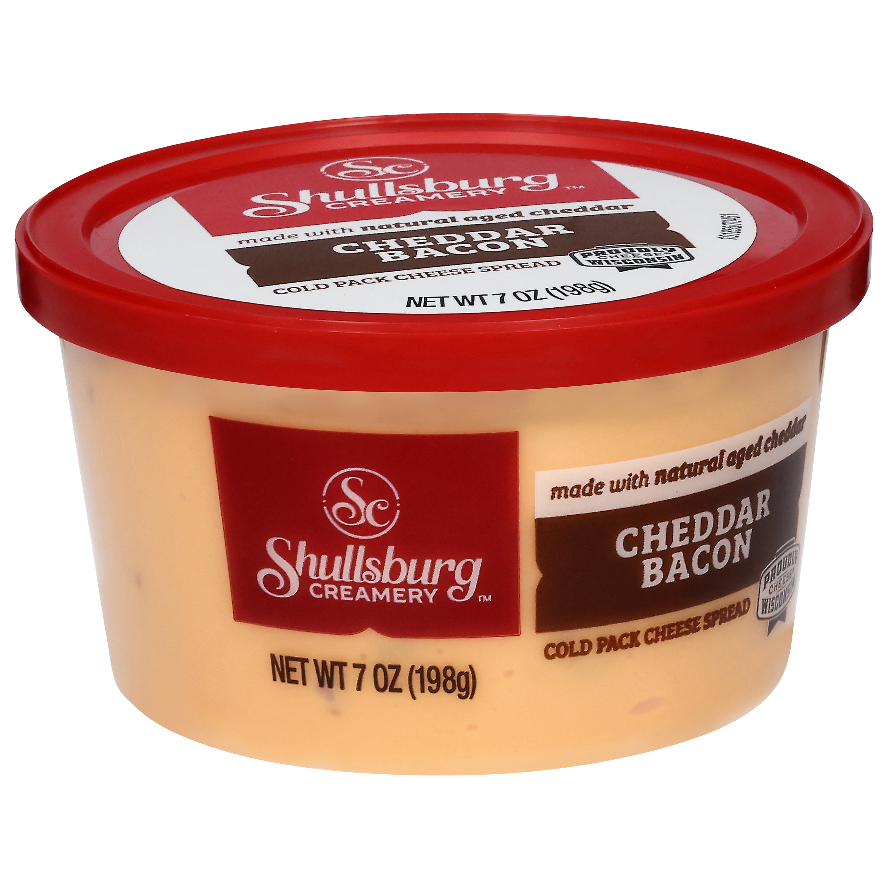 Shullsburg Creamery Bacon Cheddar Spreadable Cheese Spread, 7 oz, Tub, Refrigerated