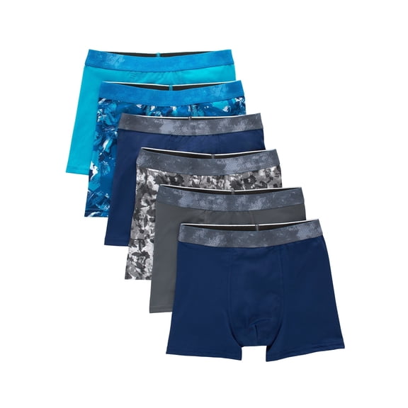 Hanes Moves Boys' Breathable Boxer Brief Underwear, X-Temp, Assorted, 6-Pack S