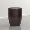 thumbnail image 2 of Simpli Home Johnsen 15 inch Wide Metal Drum Accent Table, Dark Bronze, 2 of 9