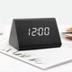 thumbnail image 1 of (Negro) Reloj despertador digital de madera con brillo ajustable, control de voz, reloj LED rectangular con pantalla de hora y temperatura, decoración del hogar, 1 of 4