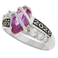 thumbnail image 3 of JackAni 14k White Gold Simulated Alexandrite June Birthstone 2026 Class Graduation Ring - Size 9.50, 3 of 5