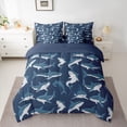 thumbnail image 2 of Feelyou Blue Shark Animal Bedding Comforter Set 7pcs, Sealife Child Full Bedding Set, 2 of 8